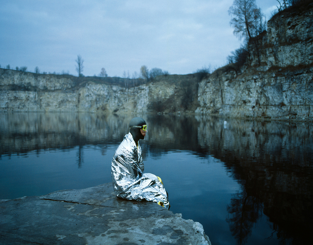 Cold is not an issue, the depth is. Matt Malina – vice-champion of the world in free-diving. Cracow, Poland. Quarries Zakrzowek.