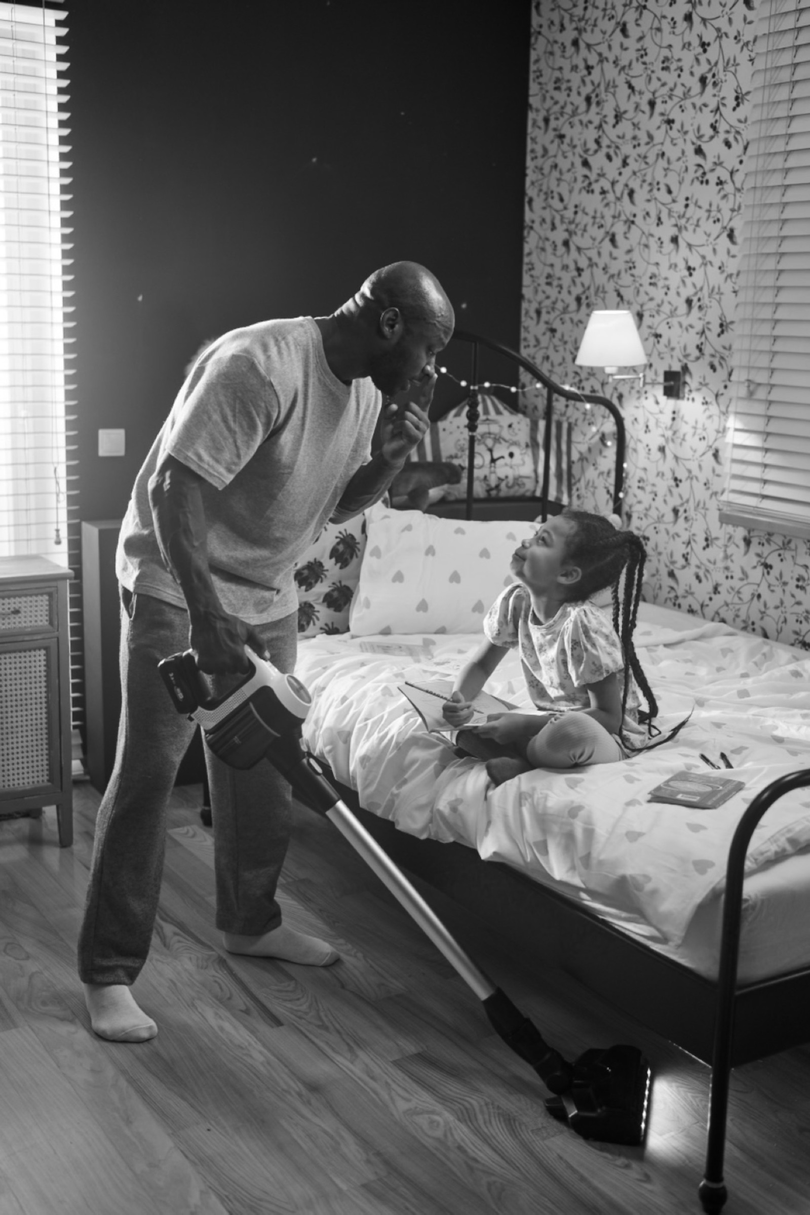 Father and daughter in a quiet domestic moment — The Father Effect, Bosch European Campaign