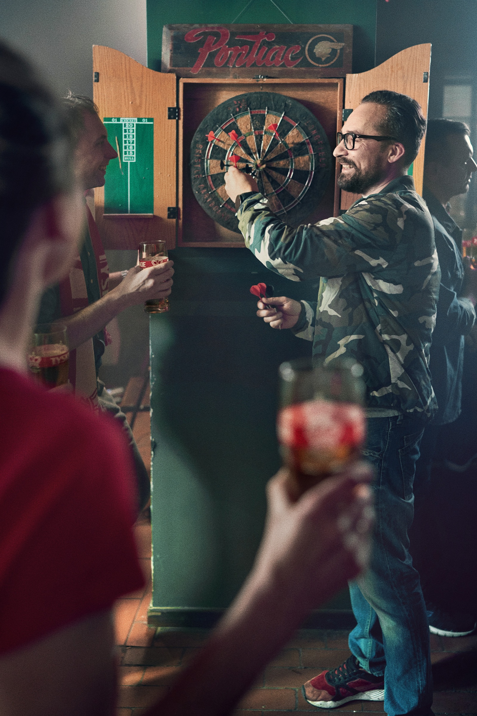 Ritual moment — darts in the pub